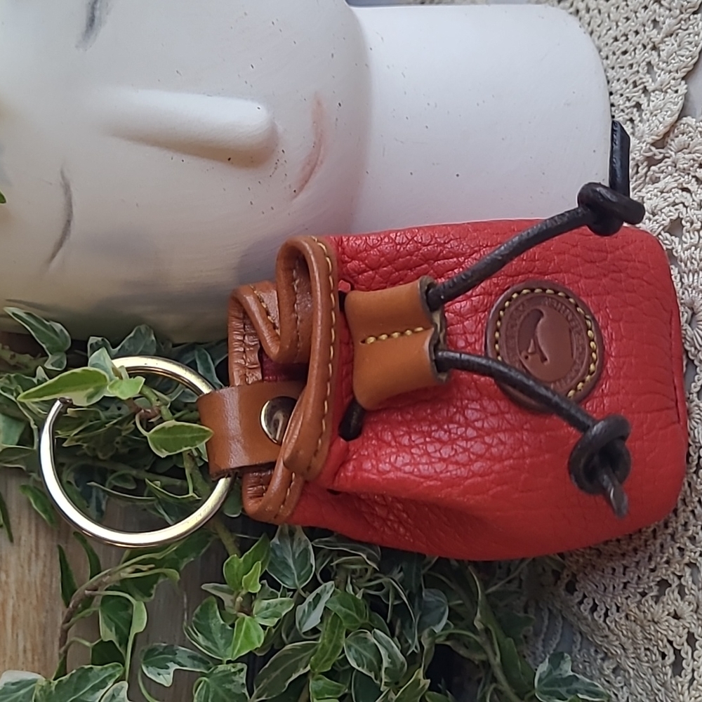 Vintage Dooney & Bourke AWL Red Mini Drawstring Coin Pouch